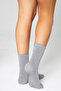 Bamboo Non-Slip Sole Silicone Print Umrah Tawaf Umrah Pregnant Yoga Gray Elasticless Socks 3-Piece Set - 5
