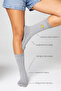 Women's Gray Socket Stitch-Free Smile Patterned Socks 3-Pack Non-Squeezing Socks / Does Not Leave Marks - 2