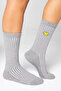 Women's Gray Socket Stitch-Free Smile Patterned Socks 3-Pack Non-Squeezing Socks / Does Not Leave Marks - 4