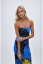 Multi Marcella Patterned Strapless Dress 2574-08 R5-E-K3 - 5