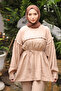 Modal Suit with Mink Waist Drawstring Tunic Pants - 3