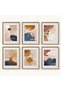 ALAYRA Boho Abstract Wall Art - Unframed " Set of 6, Mid Century Modern Wall Decor for Living Room, Minimalist Wall Art Prints, Boho Decor for Bedroom, Aesthetic Posters, Gold20X25 CM - 4