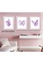 ALAYRA Set of 3 - Butterfly Wall Art Prints,Poster with Purple Butterfly,Colorful Butterfly Wall Art Canvas Poster for Girls Bedroom Nursery Home20X25 CM - 2