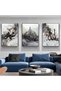 ALAYRA Islamic Wall Pictures, Arabic Wall Pictures, Set of 3 Islamic Art Posters and Prints Canvas Poster Abstract Background Muslim Living Room Pictures (, No Frame, Gold Black)30X40 CM - 2