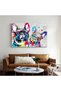 ALAYRA Colorful French Bulldog Wall Art Abstract Dog Posters Animal Canvas Painting Prints Cute Picture for Kids Living Room (No Frame,)91.4X61 CM - 5