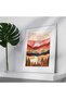 ALAYRA Abstract Nature Wall Art - Boho for Bedroom Wall Decor for Living Room Pictures for Wall Prints, Unframed , Mountain Decor, Sunset Moon Poster Modern Fall50.8X40.6 CM - 2