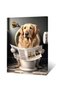 ALAYRA Funny Golden Retriever Bathroom Canvas Wall Art Golden Retriever Reading Newspapers on Toilet Poster Prints Maximalist Mid Century Modern Aesthetic wall decor Unframed40.6X30.5 CM - 5