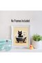 ALAYRA Funny Black Cat Wall Art Bathroom Decor, Cute Animal Kitty Canvas Posters for Living Room Bedroom Decoration, Black Cat Art Prints, Fun Bathroom Wall Decor, Set of 4（ ）20X25 CM - 4
