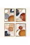ALAYRA Boho Abstract Wall Art - Unframed Set of 4, Mid Century Modern Wall Decor for Bathroom, Minimalist Wall Art Print, Boho Room Decor for Office Gold Posters, Home Kitchen30X40 CM - 3