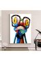 ALAYRA Cute Frog Wall Art Canvas Paintings Colorful Funny Frog with Glasses Pictures, Abstract Animals Canvas Wall Art Posters Prints for Bedroom Living Room Kitchen Bathroom40.6X30.5 CM - 3