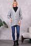 Women's Knitwear Cardigan 5-Button Hair Knitted Cardigan Gray (80CM) - 3