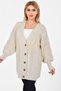 Women's Hijab Knitwear Cardigan 5 Buttons Hair Knitted Cardigan Stone
