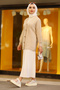 Oversize Women's Hijab Knitwear Cardigan Stone - 6