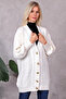 Women's Knitwear Cardigan Acrylic Thread 80 cm Hair Braided Ecru (80cm) - 8
