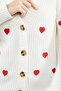 Women's Knitwear Cardigan Heart Standard Size Ecru - 2