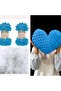 Heart Pillow Puffy Material 2 Pieces Puffy 16 Blue and 200 Gr. Bead Fiber Set