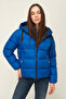 Women's Cobalt Hooded Padded Windproof Puffer Winter Coat - 3