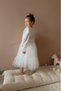 White Top Sparkling Fabric Ruffled Long Skirt Long Sleeve Girls' Children's Baby Girl Dress - 5