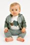 Baby Boy 3-Piece Set with Jacket, Teddy Bear Embroidery, Transitional Hooded 3-Piece Bodysuit, 0-3-6-9 Months Old - 2