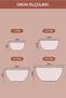 Set of 12 Round Bowls Pink |   1L, 1.5L, 2.3L, 3.3L |   Multi-Purpose Kitchen Storage Container with Lid - 6
