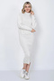 Women's Knitwear Zigzag Striped Sweater and Skirt Set Oversized Stone - 4