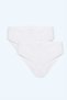 Women's Double F Corded Fabric High Waist Double Panties White Color