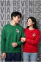 New Year Christmas Printed Crew Neck 3 Thread Ş Fleece-Lined Wide Fit Dear Combination Sweatshirt