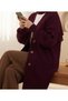 Long Sleeve Buttoned Knit Cardigan with Hair Braid Detail - 2