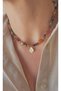 Special Design Earth Tones Agate and Hematite Natural Stone Double-Faced Steel End Necklace - Gold
