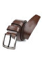 2 Pieces Genuine Leather Men's Belt Eco 4.5 cm Jeans Black-Brown - 2