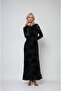 Velvet Printed Backless Lined Dress 2825 R10-C-K4 - 2