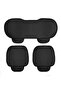 Car Seat Cushion (Leather) Front and Rear Set 3 Pieces Add Style to Your Vehicle Black Leather Black Pattern