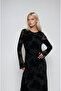 Velvet Printed Backless Lined Dress 2825 R10-C-K4 - 4