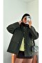 Women's Velvet Collar Quilted Lined Coat - 3