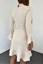 Women's Stand Collar Long Sleeve Skirt Ruffle Mini Dress - 8