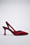 Siena Women's Stiletto Pointed Toe Open Back Strap Heeled Shoes Burgundy - 3