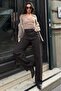 Brown Wide Leg Women's Trousers Mg2614 - 7
