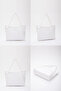 White Shk90 Faux Leather Zippered Hand, Arm and Shoulder Shopper Bag with Internal Compartment - 8