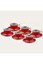 6 Pieces Coffee Cup 90 Cc Red - 5