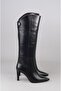 Seç 5550 Genuine Leather Heel-Style Women's Boots (Heel Height: 9 cm) Black - 2