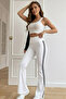 Women's High-Waist Flared Side-Striped Leggings - 3