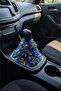 Yellow Navy Blue Long Furry Plush Car Gear Shift Boot Tassel |   Soft Textured |   Compatible with All Vehicles - 2