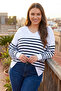 Plus Size V-Neck Long Sleeve T-Shirt with Slit Detail 301620