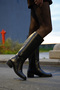 Women's Side Zipper Heeled Boots Levarin Black - 2
