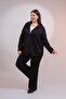 1211002 Women's Plus Size Grosgrain-Zippered Hooded Sweat Black - 4