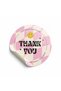 'Retro-Pop' Pink Checkered'Thank You' Sticker (4X4Cm) - 48 Pieces |   Young and Trendy Packaging!