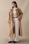 Camel Cashmere Coat with Lined Hidden Placket and Belt - 6