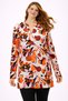 Women's Plus Size Colorful Side Slit Cuff Long Sleeve V-Neck Long Tunic 65N39100