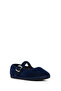 Women's Navy Blue Buckle Fabric Ballerinas 25Afd20556F - 6