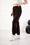 Women's Soft Textured Modal Fabric Pocket Detailed Elastic Leg Cargo Pants - 8